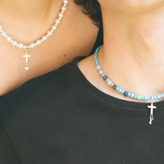 Couple’s Matching Cross Necklaces – Exclusive One-of-a-Kind Set