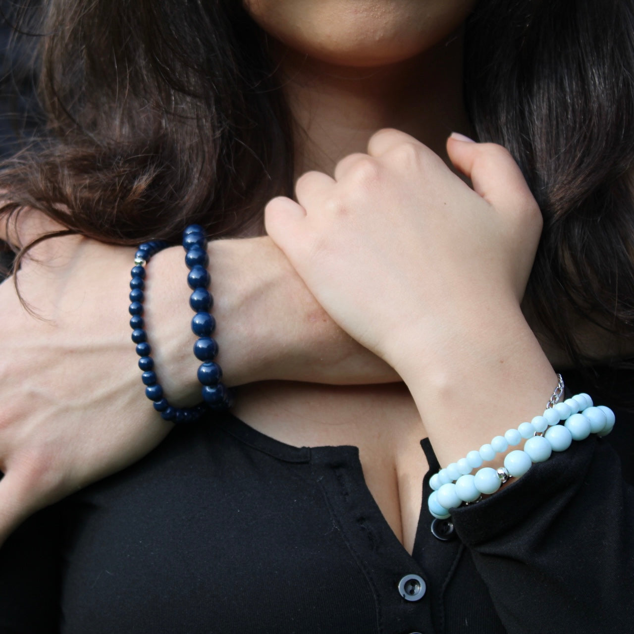 Pair of Ceramic Beaded Stretch Bracelets
