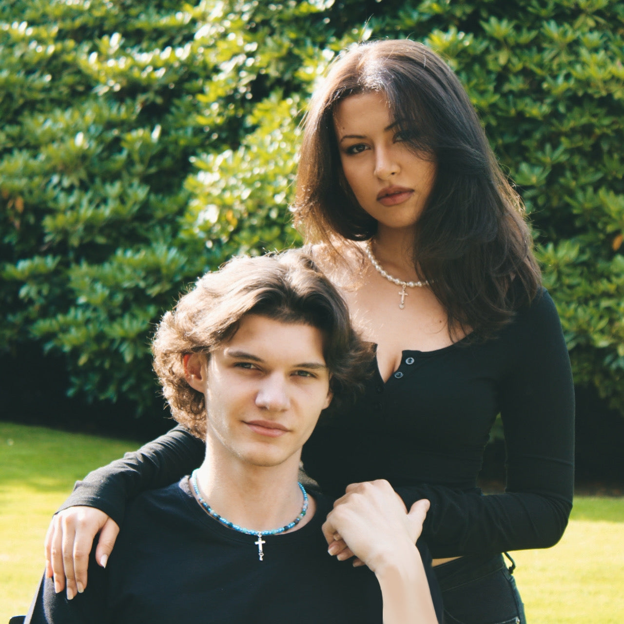 Couple’s Matching Cross Necklaces – Exclusive One-of-a-Kind Set