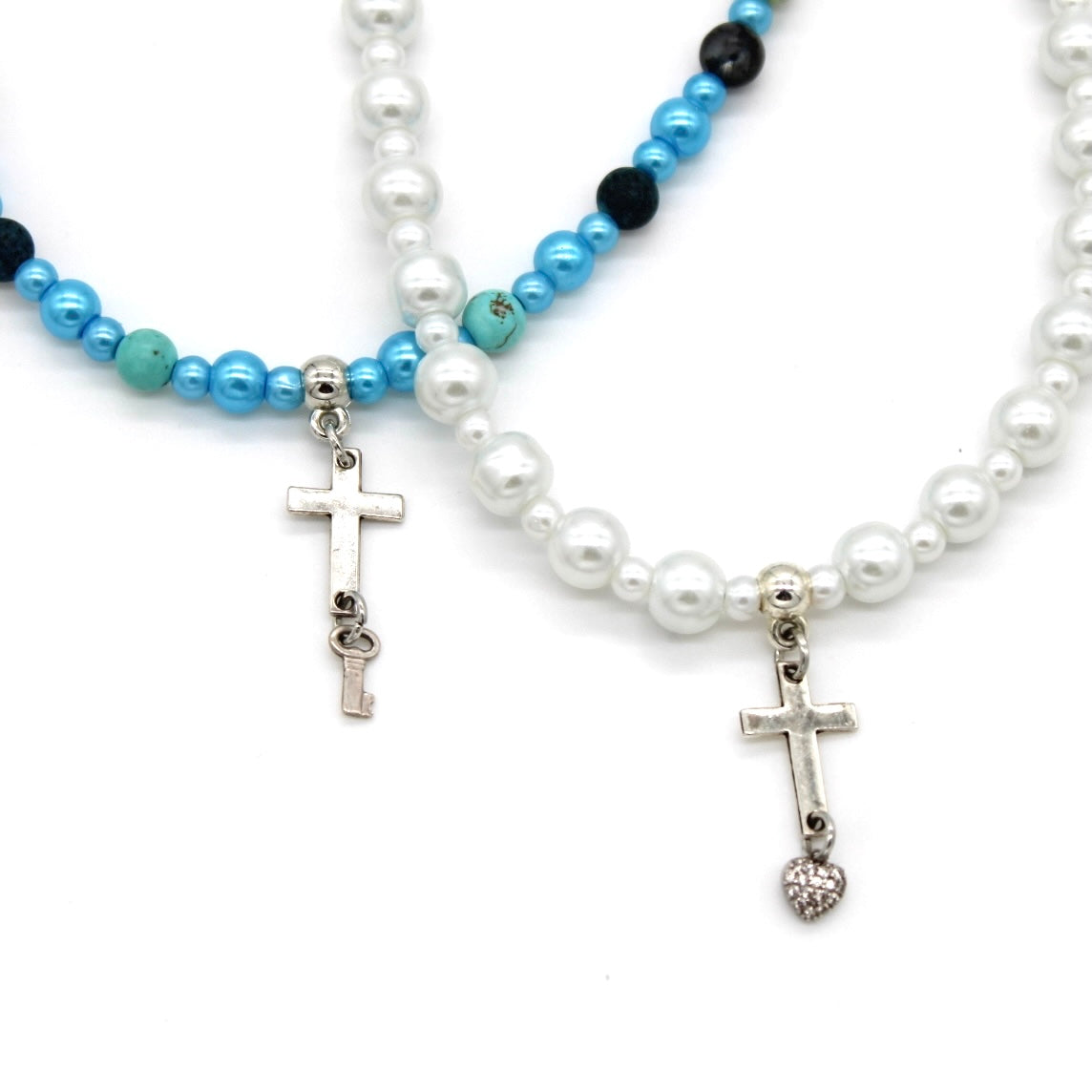 Couple’s Matching Cross Necklaces – Exclusive One-of-a-Kind Set